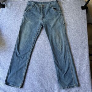 Key Apparel Mens Carpenter Jeans 34x36 Blue Denim Utility Workwear Pocket